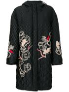 Ermanno Scervino Embroidered Quilted Coat - Black