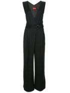 Des Prés V-neck Wide Leg Jumpsuit - Black