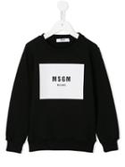 Msgm Kids Logo Print Sweatshirt, Boy's, Size: 8 Yrs, Black