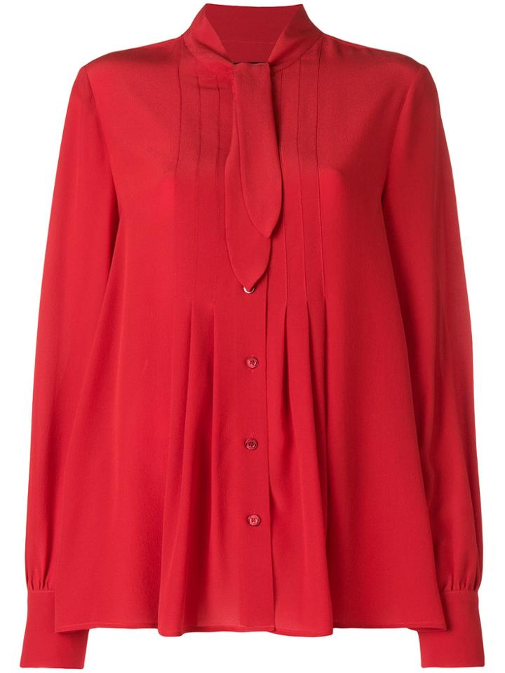Moschino Gathered Tie Neck Blouse