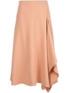 Rosetta Getty Ruffled Midi Skirt, Women's, Size: 2, Pink/purple, Viscose