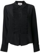 Alexis Pleated Bib Shirt - Black