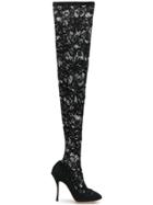 Dolce & Gabbana Lace Over-knee Boots - Black