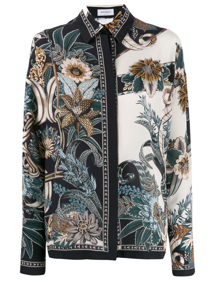 Salvatore Ferragamo Floral Print Shirt - Neutrals