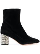 Rochas Embellished Block Heel Ankle Boots - Black