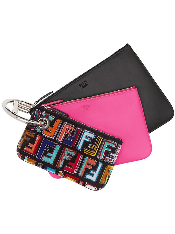 Fendi Triplette Pouches - Black