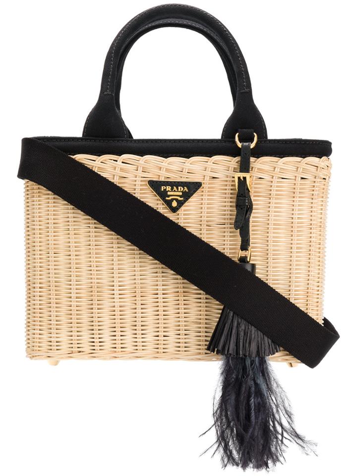 Prada Tassel Tote - Brown