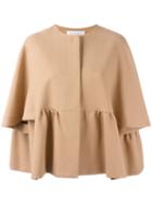 Gianluca Capannolo - Pleated Jacket - Women - Cotton/polyamide/viscose - 42, Nude/neutrals, Cotton/polyamide/viscose