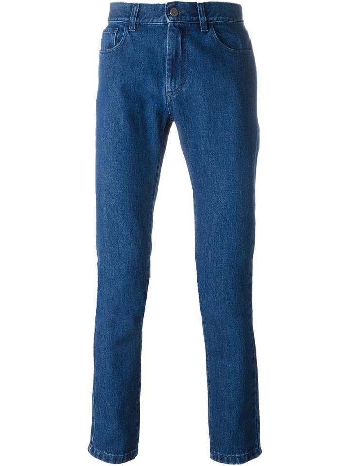 Raf Simons Washed Skinny Jeans, Men's, Size: 32, Blue, Cotton