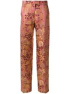 Etro High Waisted Floral Trousers - Pink & Purple