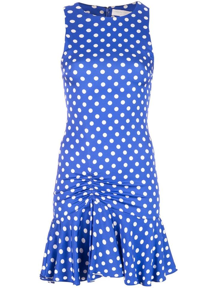 Caroline Constas Short Poka Dot Dress - Blue