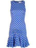 Caroline Constas Short Poka Dot Dress - Blue