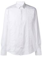 Les Hommes Pleated Front Formal Shirt - White