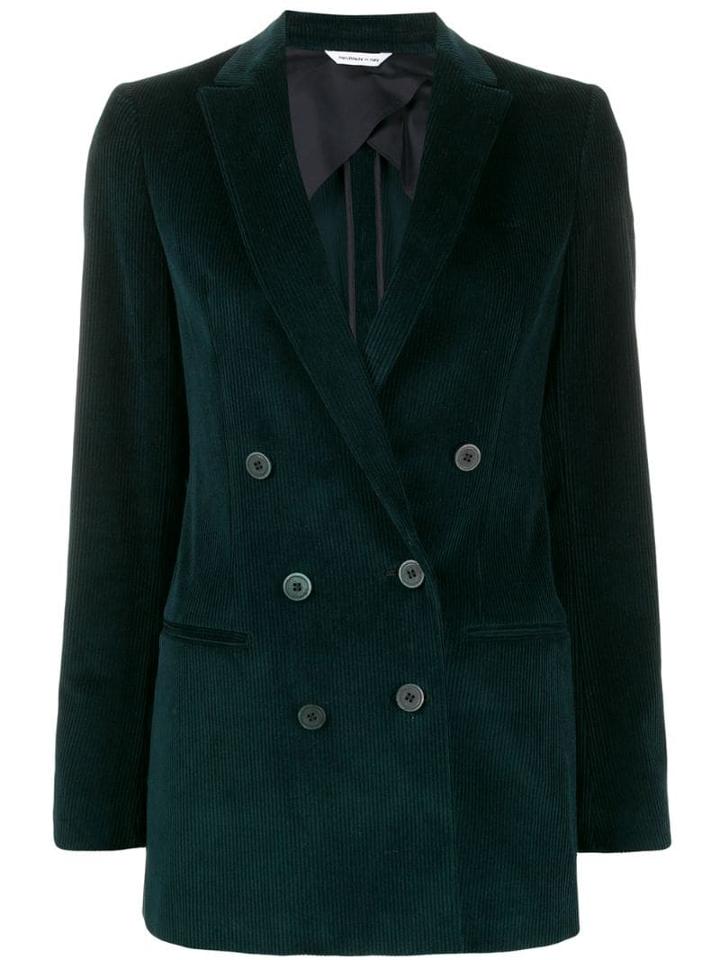 Tonello Double-breasted Velvet Blazer - Green