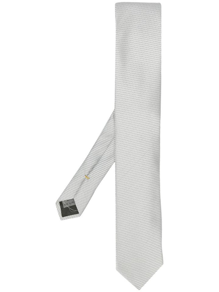 Canali Classic Woven Tie - White