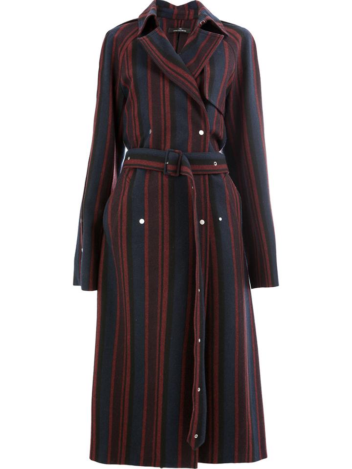 Rokh Double-breasted Striped Trench Coat - Multicolour