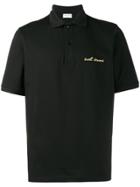 Saint Laurent Embroidered Polo Shirt - Black