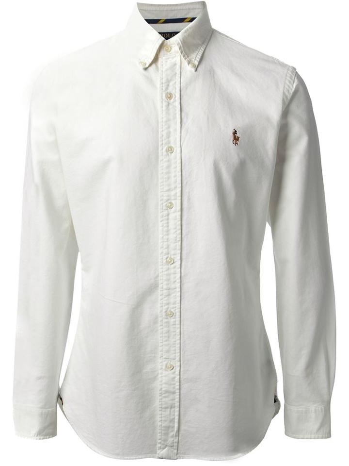 Polo Ralph Lauren Slim Fit Shirt, Men's, Size: Medium, White, Cotton