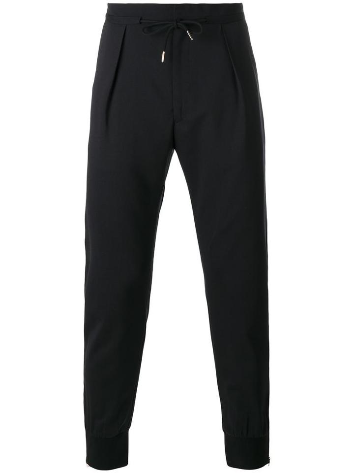 Paul Smith London Front Pleat Track Pants, Men's, Size: 32, Black, Wool/spandex/elastane/cupro