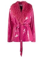 Saks Potts Wet Look Lined Jacket - Pink