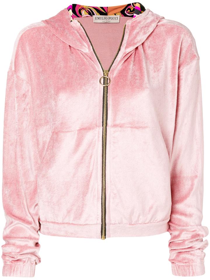 Emilio Pucci Plush Zipped Hoodie - Pink & Purple