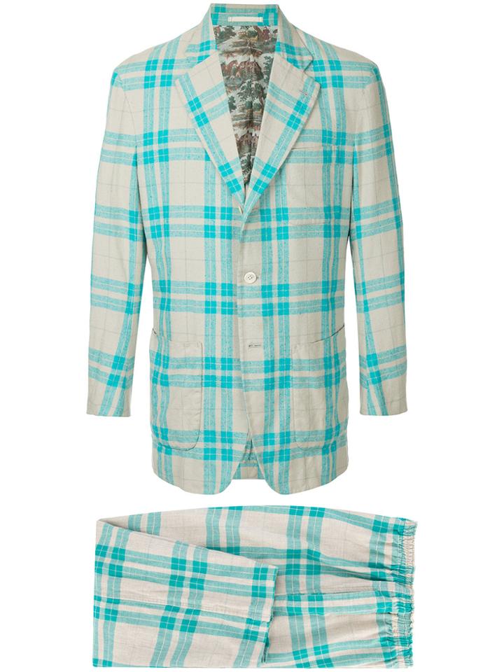 Comme Des Garçons Vintage Checkered Two-piece Suit - Blue