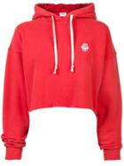 Re/done Cropped Raw Hoodie - Red