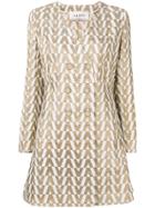 Valentino Jacquard Knit Brocade Coat - Gold