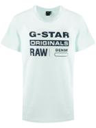 G-star Raw Research Logo Print Crew Neck T-shirt - Blue