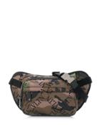 Valentino 'vltn' Logo Grid Camouflage Belt Bag - Green