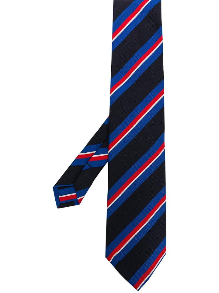 Etro Diagonal Stripes Printed Tie - Blue