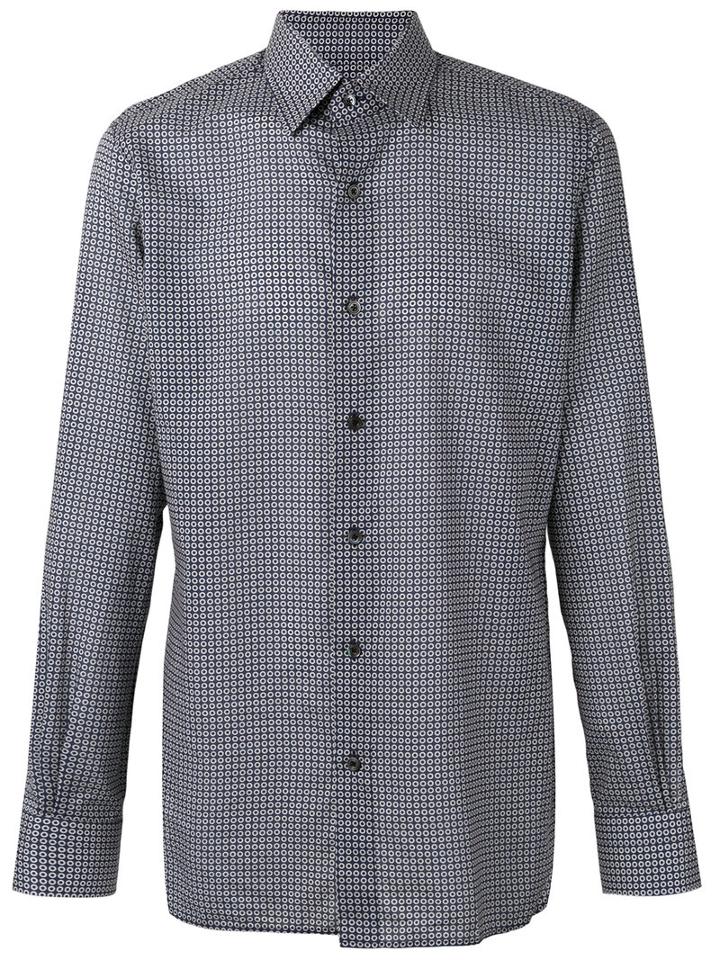 Tom Ford - Circular Print Classic Shirt - Men - Cotton - 41, Blue, Cotton