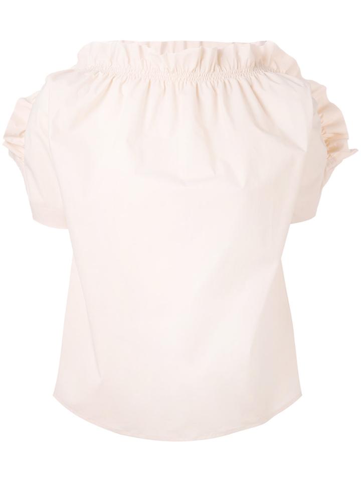 Msgm Gathered Trim Blouse - Pink & Purple