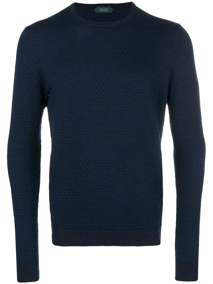 Zanone Triangle Knit Sweater - Blue