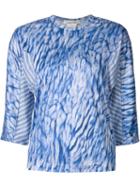 Comme Des Garçons Panelled Sheer Print Blouse