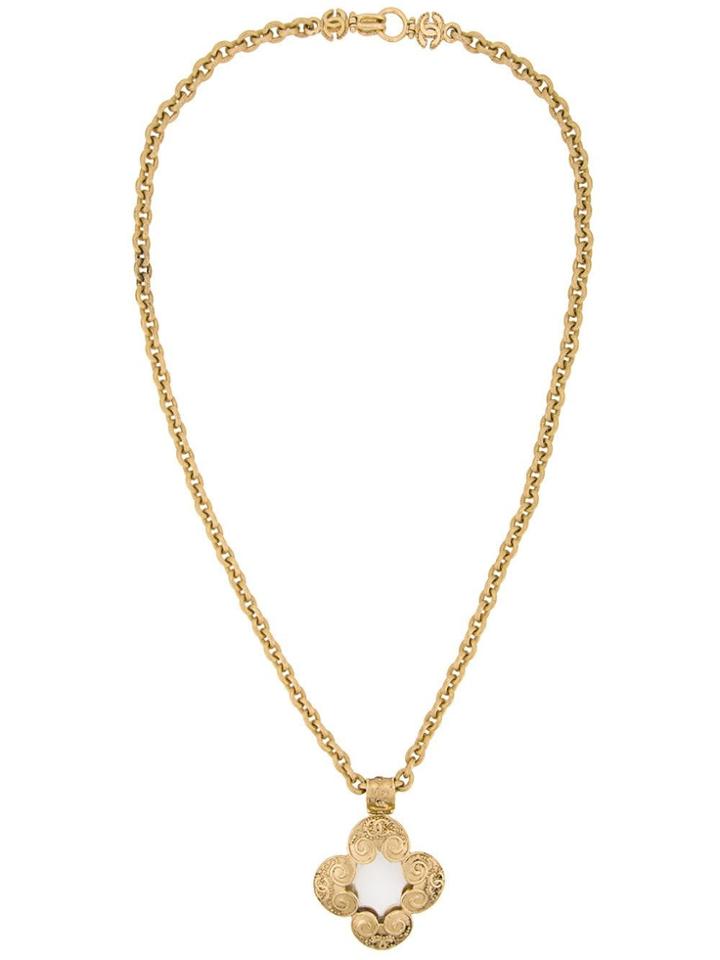 Chanel Pre-owned 1996 Cc Logo Pendant Necklace - Metallic
