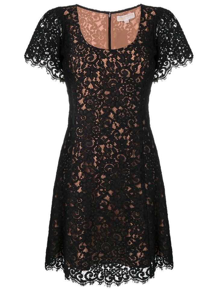 Michael Michael Kors Shortsleeved Lace Dress - Black