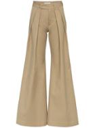 Matthew Adams Dolan Pleated Flared Trousers - Neutrals