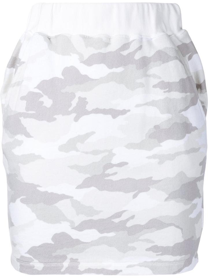Loveless - Camouflage Mini Skirt - Women - Cotton - 34, White, Cotton