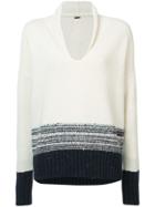 Adam Lippes Contrast Long-sleeve Sweater - White