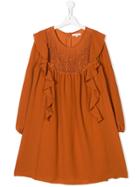 Chloé Kids Teen Floral Embroidered Panel Dress - Unavailable