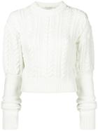 Philosophy Di Lorenzo Serafini Cable Knit Cropped Jumper - White