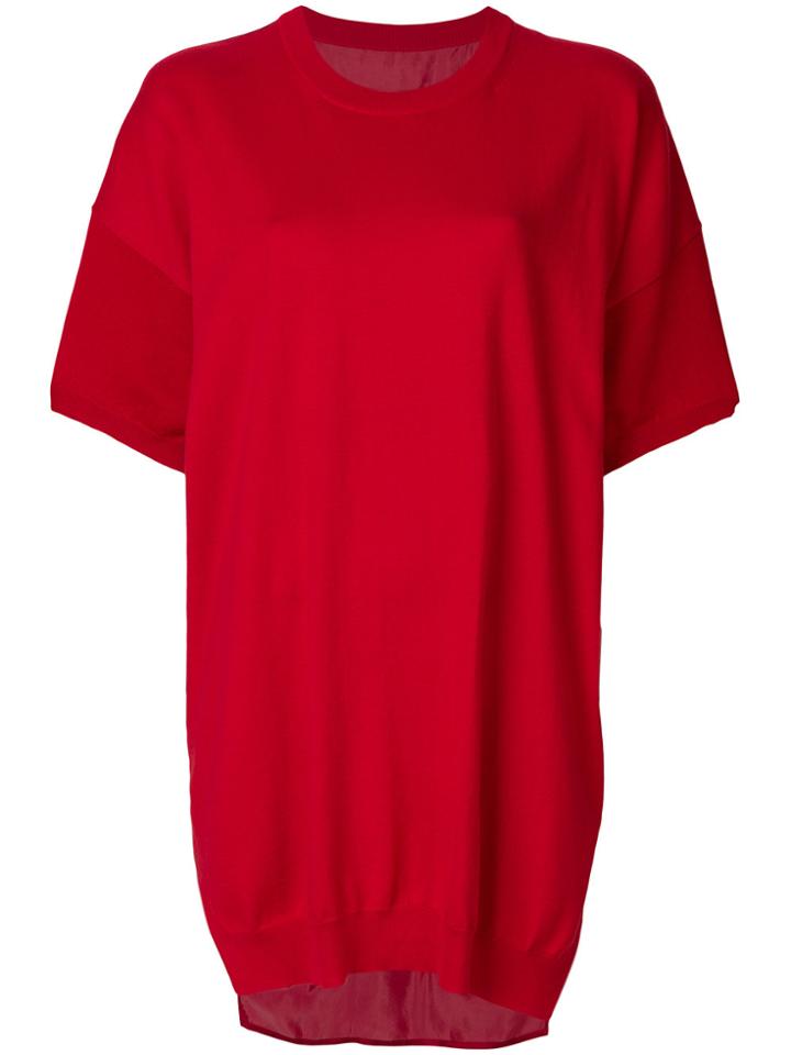 Mm6 Maison Margiela High Low Sweater Dress - Red