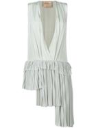 Erika Cavallini Pleated Asymmetric Blouse - Green