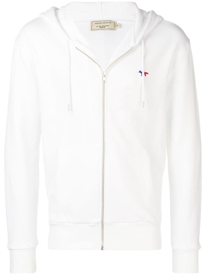 Maison Kitsuné Fox Zip Up Hoodie - White