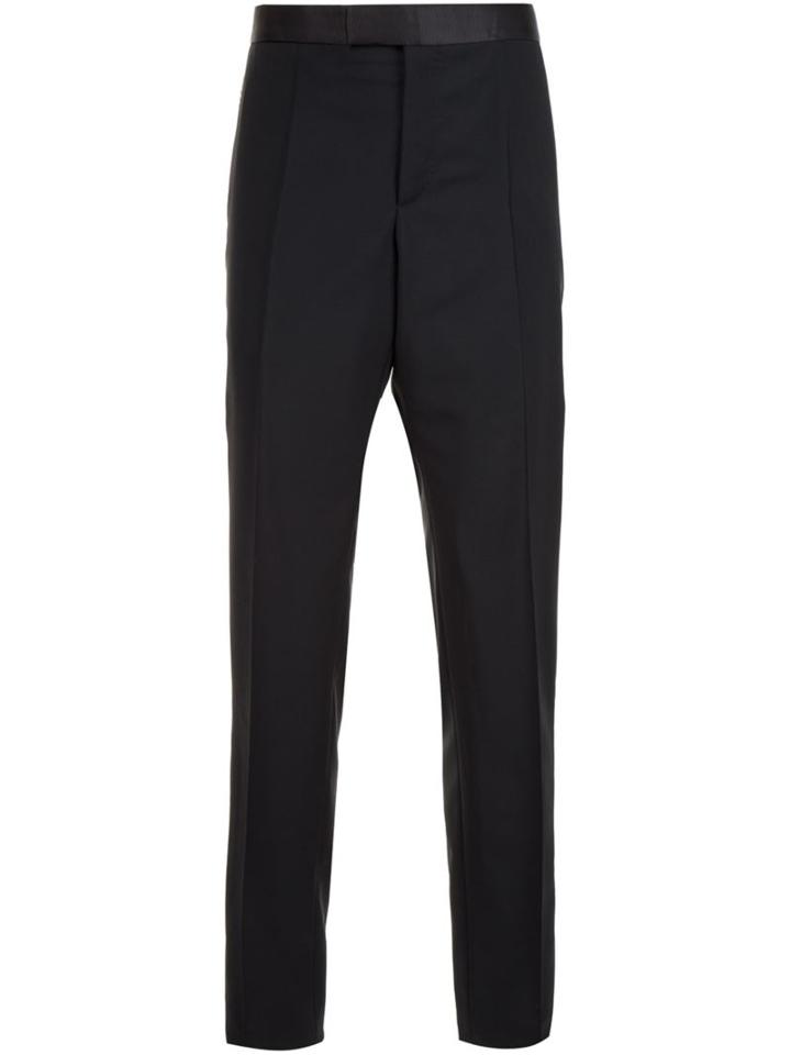 Alexander Mcqueen Tuxedo Trousers, Men's, Size: 52, Black, Mohair/wool