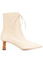 Rejina Pyo Structured Heel Ankle Boots - Neutrals