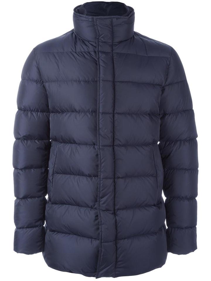 Herno Zip Up Padded Jacket, Men's, Size: 52, Blue, Polyamide/viscose/feather Down