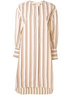 Erika Cavallini Striped Shirt Dress - Neutrals