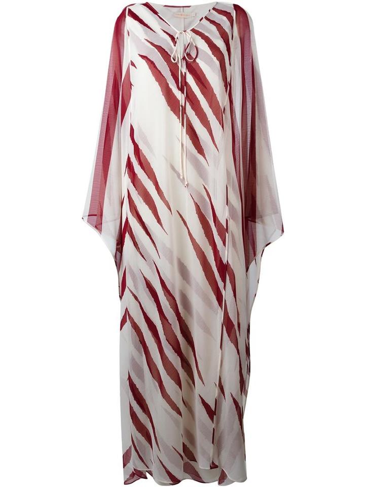 Tory Burch Long Kaftan Dress, Women's, Size: 10, Nude/neutrals, Polyester